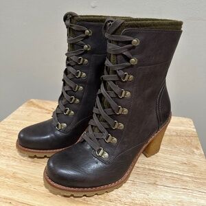 UGG Tall Leather Lace Up Booties